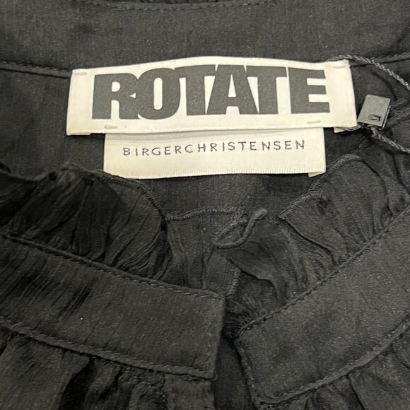 ROTATE Birger Christensen Sheer Ruffled Maxi Dress, Black, Medium - Picture 6 of 13